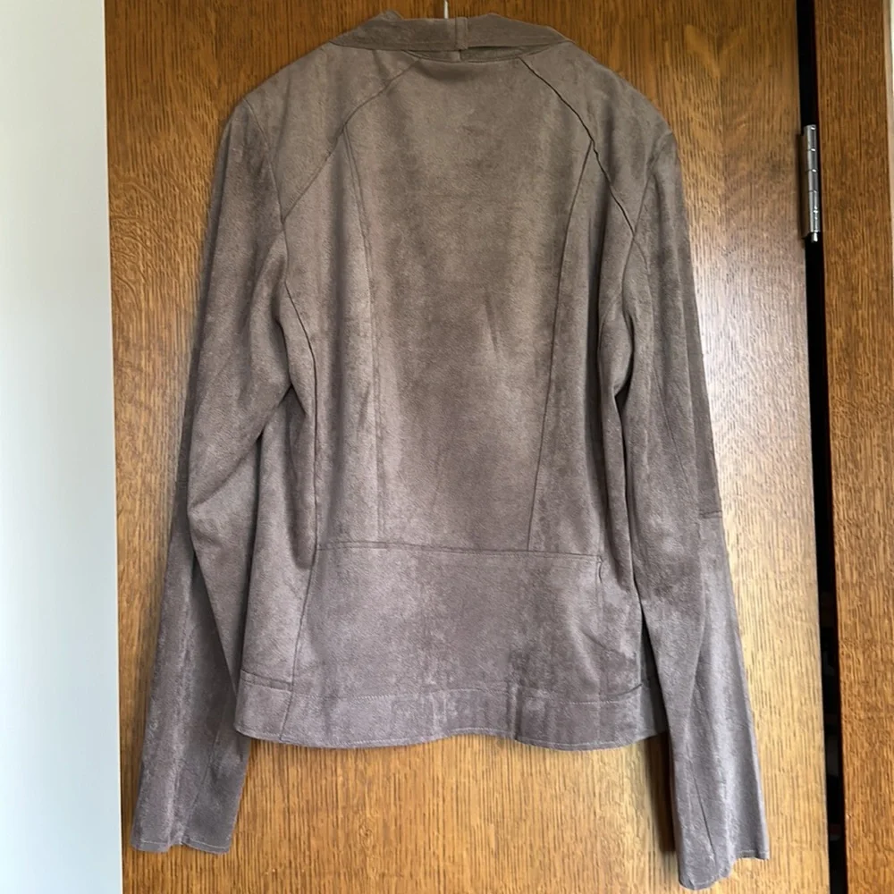Faux Suede Moto Jacket (Buff) - Picture 2 of 7